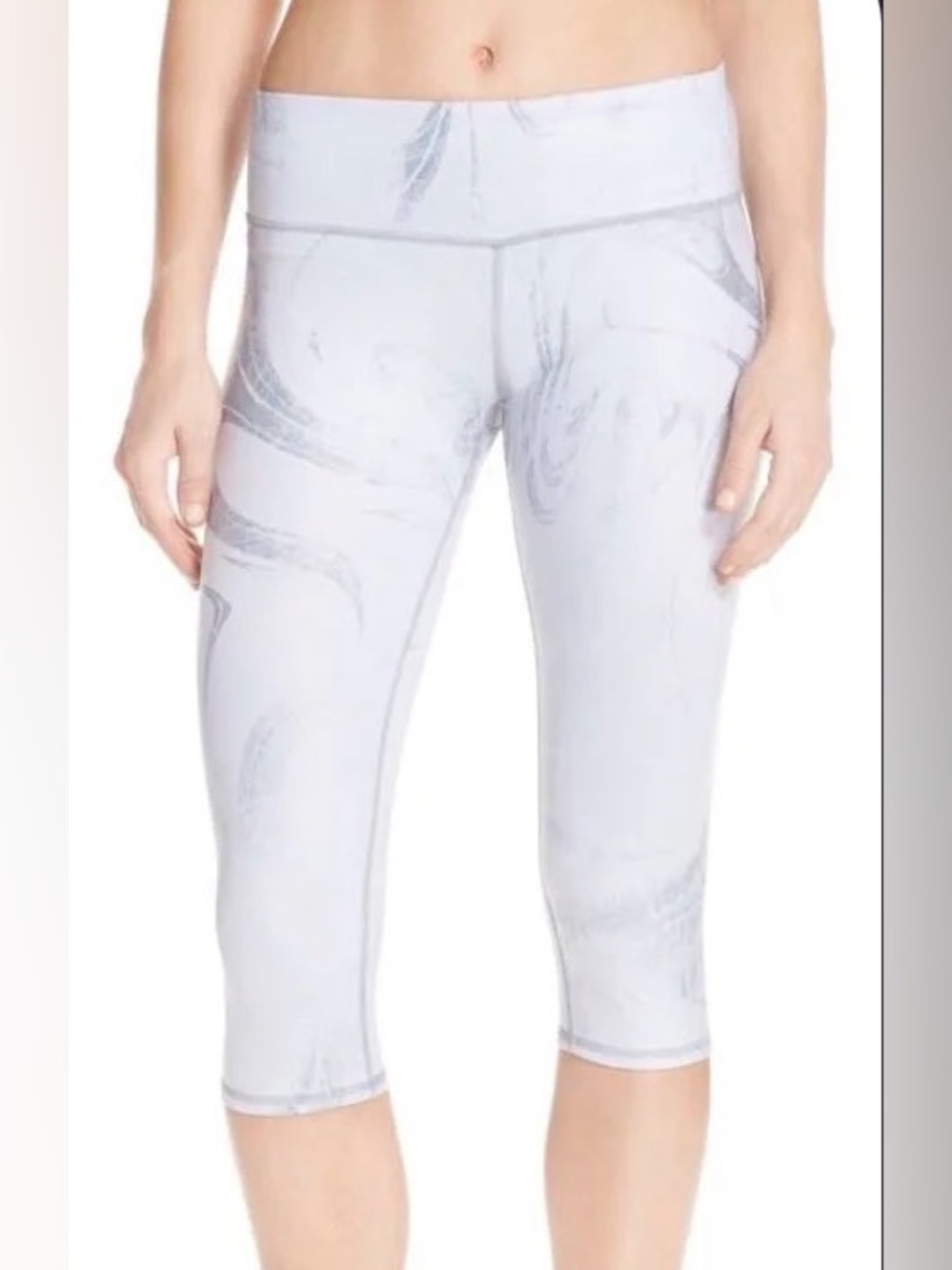 ALO Yoga High Waisted Crop Capri Marble-Print Leggings Women’s Size Small - Picture 2 of 10
